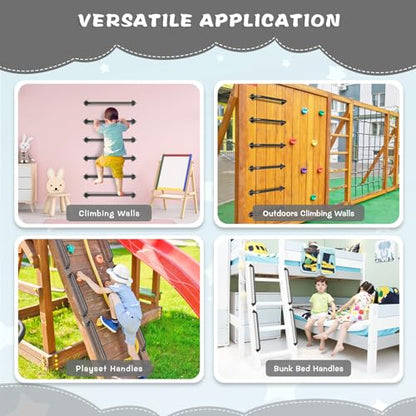 SELEWARE 30" Black Metal Playground Handles Playset Grab Bars Ladder Handle | 500LB 2Pcs Heavy Duty Steel Kids Playground Handles for Indoor/Outdoor Ladder Handrail Swing Set Treehouse Rock Climbing Wall - color: E: 30"-2 Pcs-black