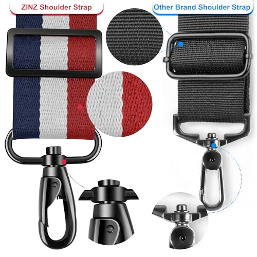 ZINZ Ultra-Thick Fixed Pad Shoulder Strap 76-inch Universal Bag Strap with Breathable Cushion and Dual Balanced Adjustable Buckles for Laptop Bag Luggage Messenger Bag Crossbody etc -Stripe-BWR - color: Stripe-bwr