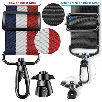 ZINZ Ultra-Thick Fixed Pad Shoulder Strap 76-inch Universal Bag Strap with Breathable Cushion and Dual Balanced Adjustable Buckles for Laptop Bag Luggage Messenger Bag Crossbody etc -Stripe-BWR - color: Stripe-bwr