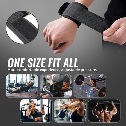 Leikefitness Weight Lifting Hooks for Men & Women (Pair) | 8mm Thick Wrist Padding, Lifting Grips for Powerlifting, Shrugs, Rows, Weightlifting & Gym Workouts