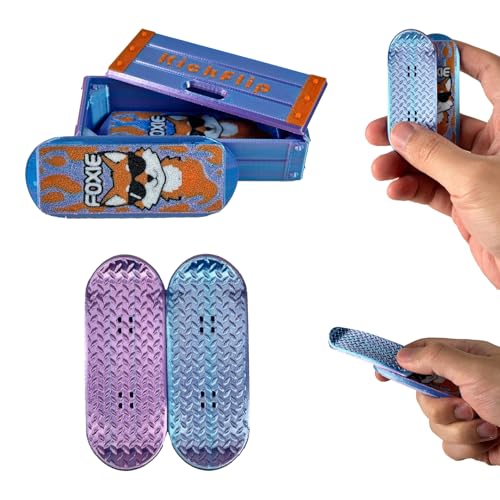 3D Printed KickFlips Magnetic Mini Fingerboard Infinity Slider Fidget Toy,Skateboard Fidgets with Storage Crate,Stress-Relieving and Portable Toy for Adults - color: Colorful-a