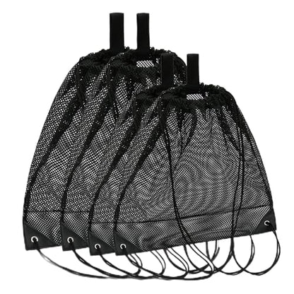 Palmhomee Pack of 4 Mesh Drawstring Bag String Bag for Sports Climbing Gym Laundry Seashell Toy Beach and Hunting (Mixed 2 Sizes)