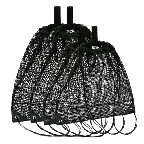 Palmhomee Pack of 4 Mesh Drawstring Bag String Bag for Sports Climbing Gym Laundry Seashell Toy Beach and Hunting (Mixed 2 Sizes)