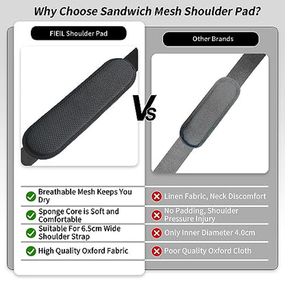 FIEIL 2 Pack Extra Thick Shoulder Strap Pad, Universal Replacement Shoulder Pad, for Shoulder Bags, Detachable Shoulder Strap Pad Pads Help Relieve Shoulder Pain(Sandwich Mesh-Khaki) - size: Khaki
