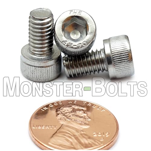 MonsterBolts - M6 x 10mm Socket Head Screws, DIN 912, A2 Stainless Steel, 10 Pack - size: M6 x 10mm