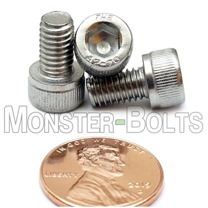 MonsterBolts - M6 x 10mm Socket Head Screws, DIN 912, A2 Stainless Steel, 10 Pack - size: M6 x 10mm