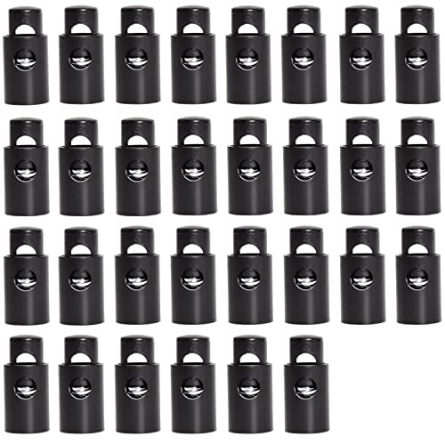 J.CARP Plastic Cord Locks End Spring Toggle Stopper, Elastic Cord Adjuster - color: Black, Single, size: Single Hole