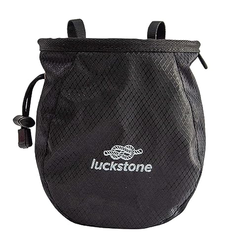 Climbing Chalk Bag Storage Pouch Adjustable Waist Belt Sock Gym Refillable Packaging for Rock Climbing Hunting Sports Bouldering Deadlifting - color: Black