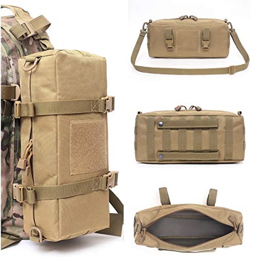 ACEXIER Outdoor Climbing Bags Waterproof Tactical Accessories Shoulder Bag 600D Nylon Molle Camping Pack Hiking Waist Bag - color: Khaki