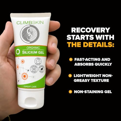 Climbskin Friction Labs Organic Silicium Gel - Fast Absorbing Balsamic Body Gel for Sore Muscle Relief, Joint Pain, Tension, Post-Workout Recovery - Lightweight, Non-Greasy - 90ml