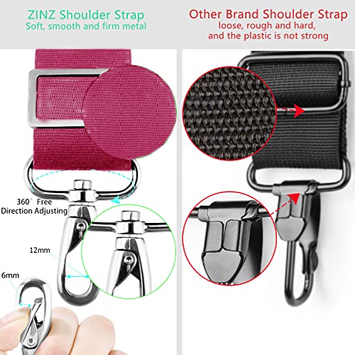 ZINZ Shoulder Strap 78" Universal Handbag Strap with Ultra-thick Fixed Padded and Dual Balanced Adjustable Buckles Shoulder Crossbody Strap for Briefcase Messenger Bag Laptop bag Luggage，Red - color: Red