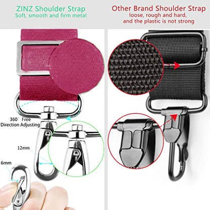 ZINZ Shoulder Strap 78" Universal Handbag Strap with Ultra-thick Fixed Padded and Dual Balanced Adjustable Buckles Shoulder Crossbody Strap for Briefcase Messenger Bag Laptop bag Luggage，Red - color: Red