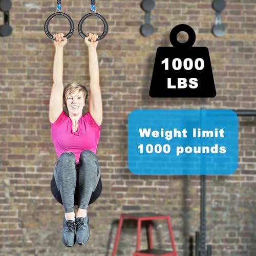 SELEWARE Trapeze Swing Rings, Non-Slip Gymnastic Rings Pull Up Exercise Rings for Home Gym Playground Ninja Warrior Obstacle Course Training Workout - color: 2-pack Trapeze Rings With 3.5 Ft Adjustable Ropes