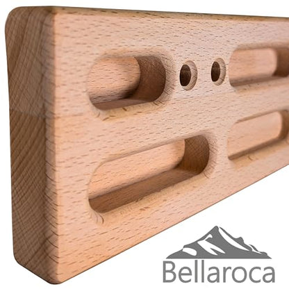 Bellaroca® Portable Hangboard for Rock Climbing – Wooden Climbing Fingerboard with Adjustable Rubber Plates and 12+ Grip Combinations for Bouldering and Finger Strength Training - style: Bar