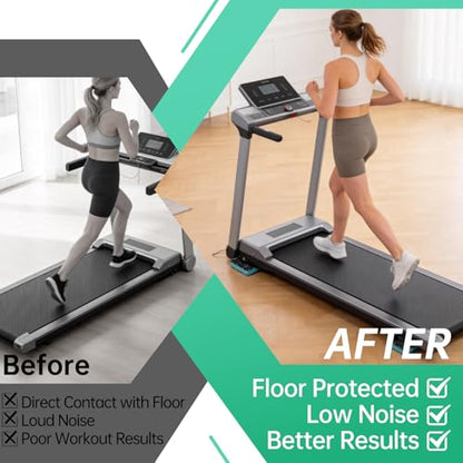 Treadmill Incline Riser Blocks, 4 PCS Walking Pad Incline Blocks, High-Density Rubber Top and Foam Base, Noise Reduction and Shock Absorption Mats, Ideal for Walking and Uphill Training at Home