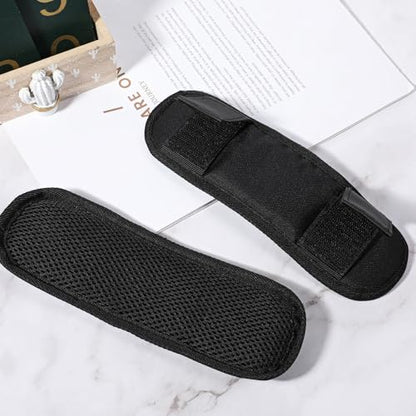 2 Pieces Soft Black Shoulder Strap Pad, Breathable Black Shoulder Pads for Bag Strap Removable Backpack Straps Pads Padded Fastener Cushions Replacement Straps Pad for Guitar Duffle