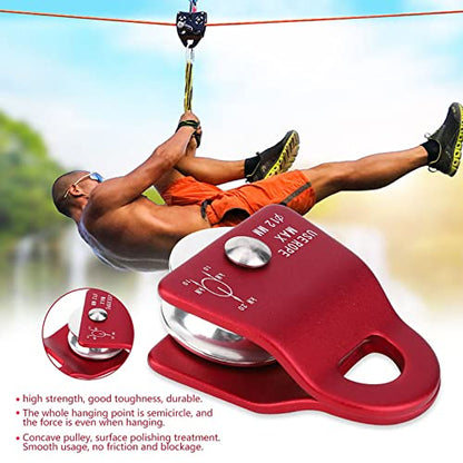 Metal Climbing Pulley Side Swing for Rock Climbing RED 2000KG