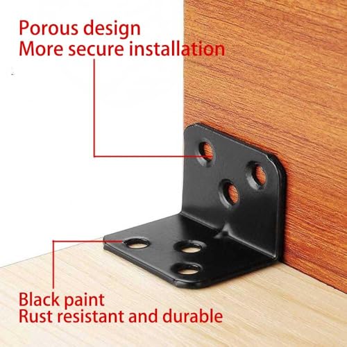 16 Pcs L Bracket Corner, Bracket Stainless Steel Lock Pin with 96 Screws, Suitable for Cabinets, Kitchens, Furniture, Bookshelves - size: 16 Pcs Square Bracket Corner