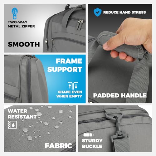 Uarition Mens Gym Bag, 55L Large Sports Duffle Bags, Workout Bags Lightweight, Dark Grey | For Travel, Carry On Weekender - color: Dark Grey
