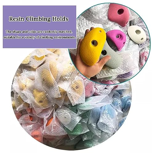 5 Pcs Resin Rock Climbing Holds with Screws, Inside Outside Climbing Hold Kit for Kids Beginners, Home Playground Obstacle Course Training Wall(Size:5pcs-Plank Installation) - size: 5pcs-Plank installation