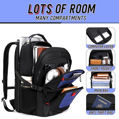 Z-MGKISS 18.4 Large Travel Backpack, USB Computer Bagpack Fits 18.4 Inch Laptop, Business Backpack for Men, TSA Flight Approved, Laptop Backpacks, Blue - color: Blue, size: 18.4IN