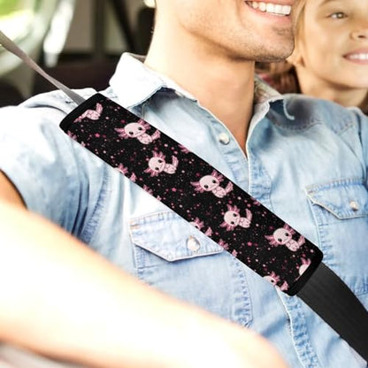 2 Pack Purple Pink Star Cute Animal Axolotl Car Seat Belt Pad Breathable Shoulder Harness Cover for Adult Use, Stroller Pushchair High Chair, Pressure Relief - color: Pattern 1075