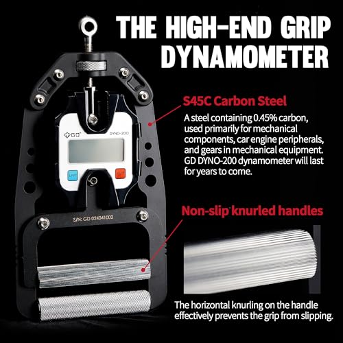 GD DYNO-200 Grip strength tester Digital Hand Dynamometer 440 Lbs | 200kg Hand Strength Tester, Grip Strength Measure, Forearm Exerciser, Arm wrestling training equipment, Gripper strengthener