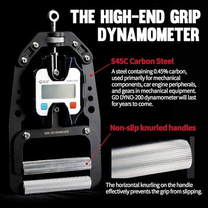 GD DYNO-200 Grip strength tester Digital Hand Dynamometer 440 Lbs | 200kg Hand Strength Tester, Grip Strength Measure, Forearm Exerciser, Arm wrestling training equipment, Gripper strengthener