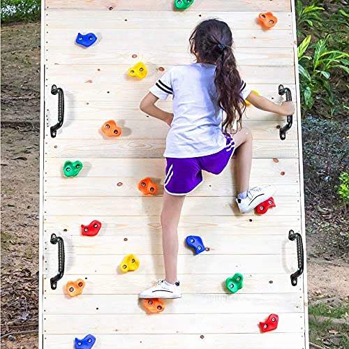 4 Safety Playground Luminous Handles, Swing Set Kids Safety Hand Grips for Playset, Climbing Frame, Play House, Playroom Ladder, Door, Bunk Bed (Black) - color: Black
