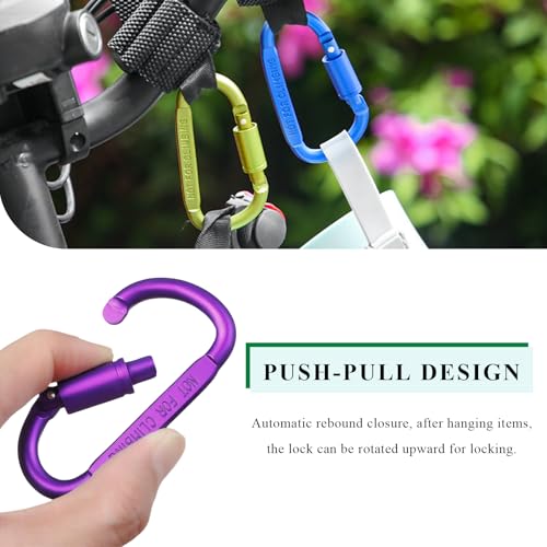 2PCS Hook for Hanging Helmet Goggle Headsets Bags, Heavy Duty Carabiner Clip, Adjustable Strap Hook for Scooter (Purple) - color: Purple