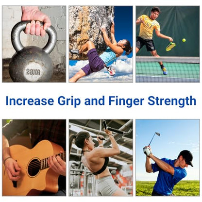 Grip Strength Trainer - Hand Strengthening Device, Forearm Strengthener, and Finger Trainer. Hand Gripper Strengthener and Guitar Finger Exerciser. - color: Max