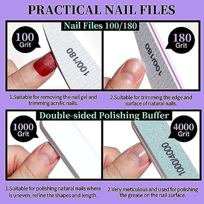 FANDAMEI Manicure and Pedicure Tools Kit, Manicure Kit, Nail Files 100/180, Nail Buffer Block, Nail Cuticle Nippers, Cuticle Pusher, Cuticle Peeler, Ingrown Toenail Tool, Toenail File, Purple - color: D-purple