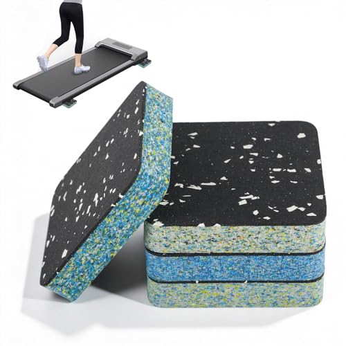 Treadmill Incline Riser Blocks, 4 PCS Walking Pad Incline Blocks, High-Density Rubber Top and Foam Base, Noise Reduction and Shock Absorption Mats, Ideal for Walking and Uphill Training at Home