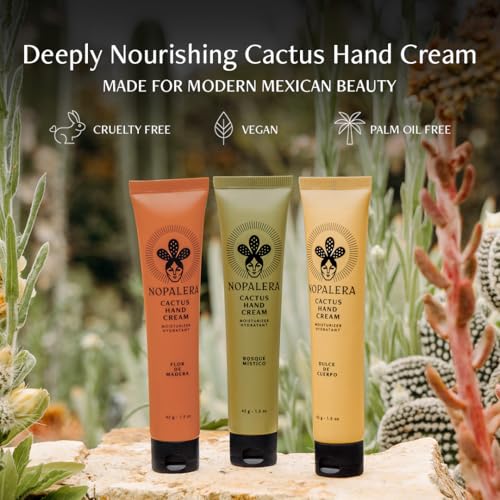 Nopalera Cactus Hand Cream Deeply Nourishing Prickly Pear Hand Cream with Vitamin E and K, Travel Size 1.5 oz (Bosque Místico)
