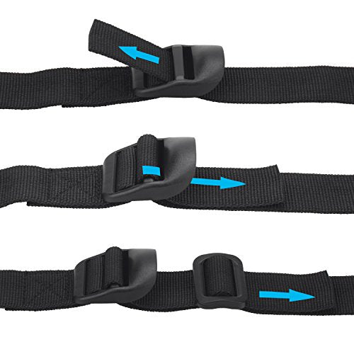Wisdompro Sleeping Bag Strap, 2 Pack Utility Straps - 48 inch, Black | Heavy Duty Polyester Lashing Straps with Plastic Buckle for Backpacking, Sleeping Bag Compression, Luggage, Camping, Hiking - size: 48 inches