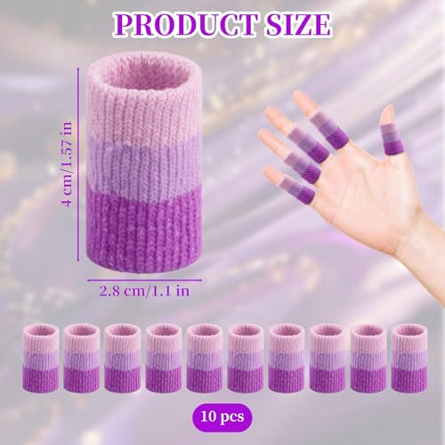 10 PCS Crochet Finger Guard，3.9-Inch Finger Crochet Finger Protector Cover | Compression Sleeves for Knitting Finger Protector for Tension Control and Preventing Yarn Burn
