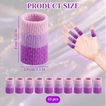 10 PCS Crochet Finger Guard，3.9-Inch Finger Crochet Finger Protector Cover | Compression Sleeves for Knitting Finger Protector for Tension Control and Preventing Yarn Burn