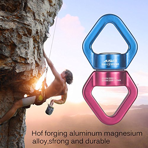 Blue Red Swing Swivel, 30 KN Safest Rotational Device Hanging Accessory - color: Red, size: 30 KN