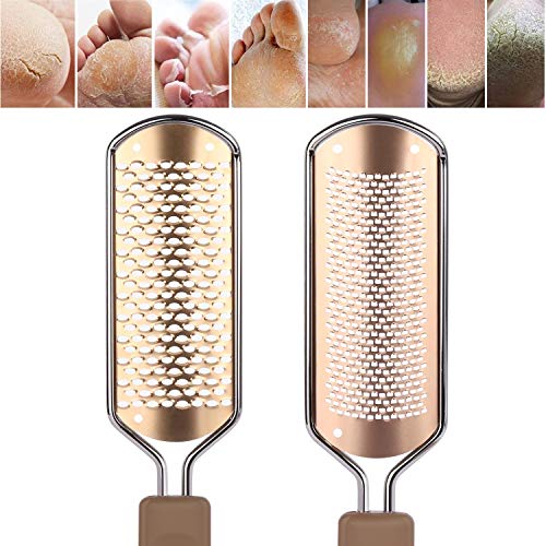 2 Pack Foot File Callus Remover Rasp Feet Scrubber for Dead Skin | Stainless Steel Foot Scraper