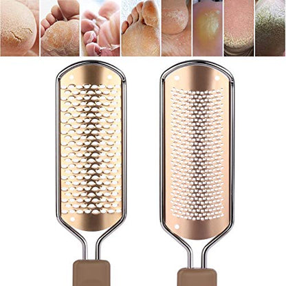 2 Pack Foot File Callus Remover Rasp Feet Scrubber for Dead Skin | Stainless Steel Foot Scraper