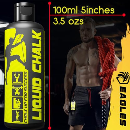 EAGLES Pro Grade Gym Liquid Chalk 60, 120 or 280ml Mess-Free Chalk for Weightlifting, Gymnastics Rock Climbing, Pole Grip, Sports Dries in Seconds - Sweat-Resistant and Long Lasting - style: 120ml
