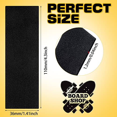 100 Pcs Fingerboard Grip Tape, 110x36mm No-Slip Foam Grip Tape for Finger Skateboards, Fingerboard Accessories for Finger Board Deck, Black