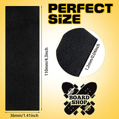 100 Pcs Fingerboard Grip Tape, 110x36mm No-Slip Foam Grip Tape for Finger Skateboards, Fingerboard Accessories for Finger Board Deck, Black