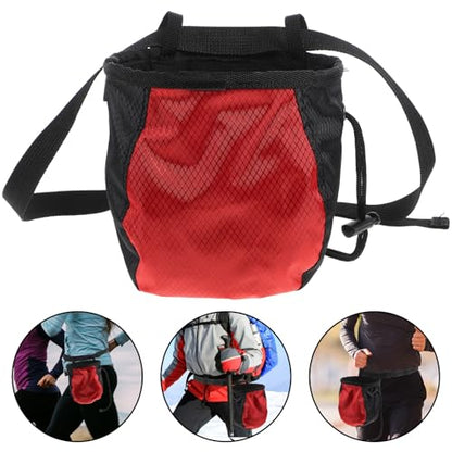 Abaodam Climbing Chalk Bag Waist Pouch Anti-Slip Outdoor Bouldering Powder Storage Pack Adjustable Waist Belt for Gymnastics and Rock Climbing Use