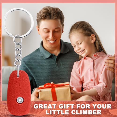 Wonderjune Rock Climbing Keychain Valentine's Birthday Gift Climbing Accessories for Climbers Friends Women Men Hiking Lover - color: Red