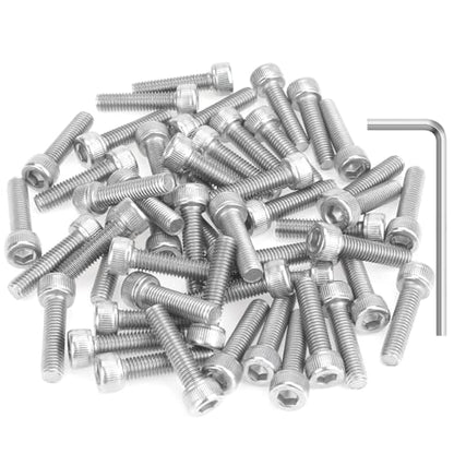HELIFOUNER 50 Pieces M5 x 20mm, Thread Pitch 0.8mm, 304 Stainless Steel (18-8) Hex Socket Head Cap Screws, Fully Threaded - size: M5 x 20mm