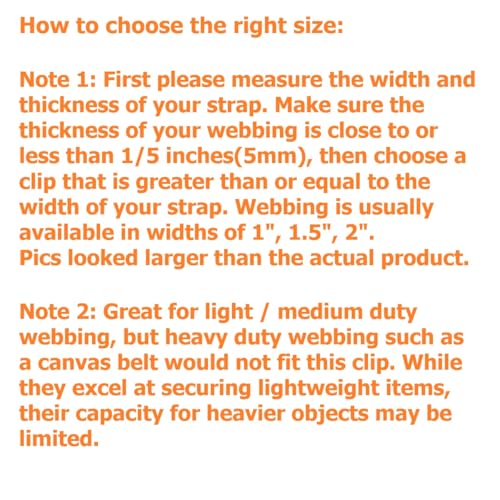 TACNEX Tactical Backpack Strap Clip Webbing Keeper Holder MOLLE Belt Hook Retainer Harness/Sling/Bag/Military Strap Stays - color: Orange, size: 2"