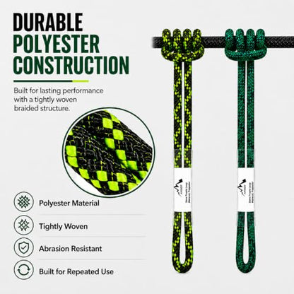 8mm (5/16") Sewn Prusik Loop 18 Inches / 24 Inches - Ideal for Arborist, Firefighting, Rigging, and Rescue Gear Dark Green | 24 inch | Pack of 3 - color: Dark Green | 24 Inch | Pack of 3