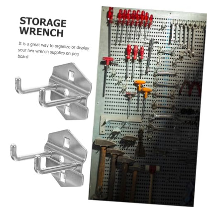 WOONEKY 5pcs Heavy Duty Metal Pegboard Hooks Tool Hanging Board Storage Rack Pegboard Organizer Accessories