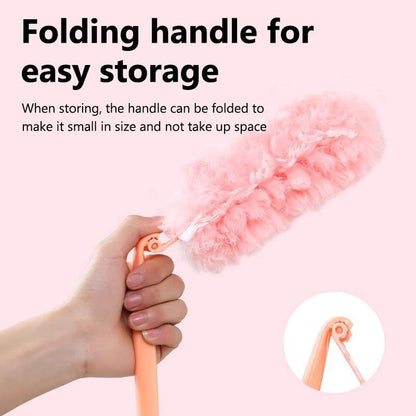 1 Pack Pink Long Handle Dust Duster, Portable Detachable Microfiber Static Cleaning Duster, Lightweight Extended Handheld Dust Remover in OPP Bag for Home, Kitchen, Bedroom, Car and Office